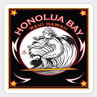 HONOLUA BAY MAUI HAWAII SURFING Sticker